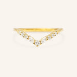 Stunning 0.20 CT Round & Marquise Moissanite Stones Curved Wedding Bands 1