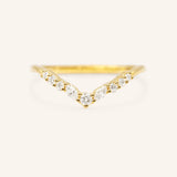 Stunning 0.20 CT Round & Marquise Moissanite Stones Curved Wedding Bands 1