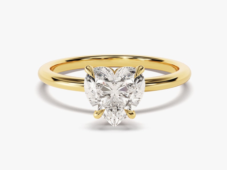 Stunning 1.5 CT Heart Moissanite Engagement Ring with Solitaire Design 1