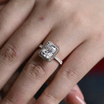 Stunning 1.0 - 2.0 CT Radiant Moissanite Engagement Ring with Pave & Halo Design 4