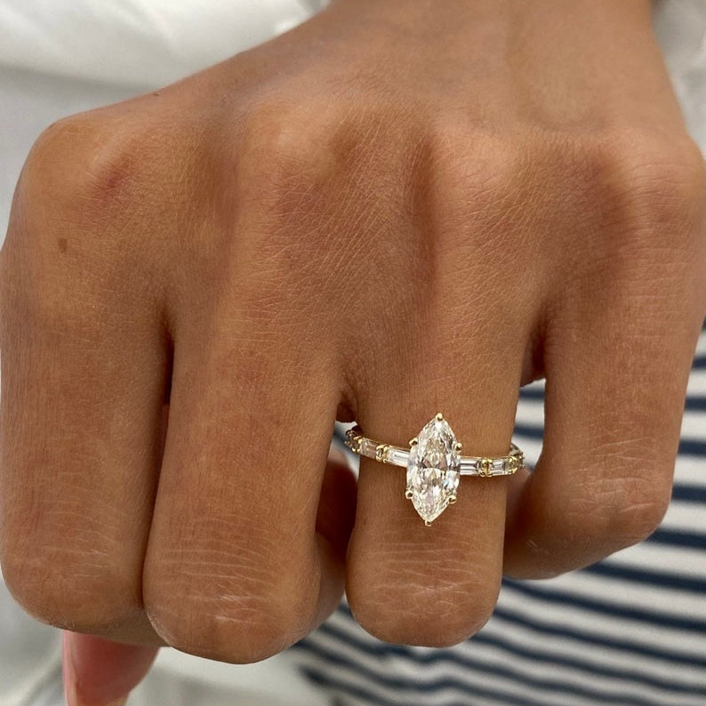 Stunning 2.0 CT Round Moissanite Engagement Ring with Dainty Pave Design 2