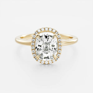 Stunning 1.5-2.5 CT Elongated Cushion Moissanite Engagement Ring with Halo Design