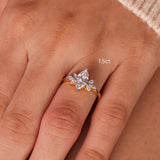 Stunning 2.0 CT Marquise Moissanite Engagement Ring with Cluster Design 3