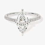 Stunning 1.0-2.0 CT Marquise Moissanite Engagement Ring with Pave Design 4