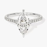 Stunning 1.0-2.0 CT Marquise Moissanite Engagement Ring with Pave Design 4
