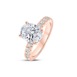Stunning 3.0 CT Oval Moissanite Engagement Ring in Pave Design 2