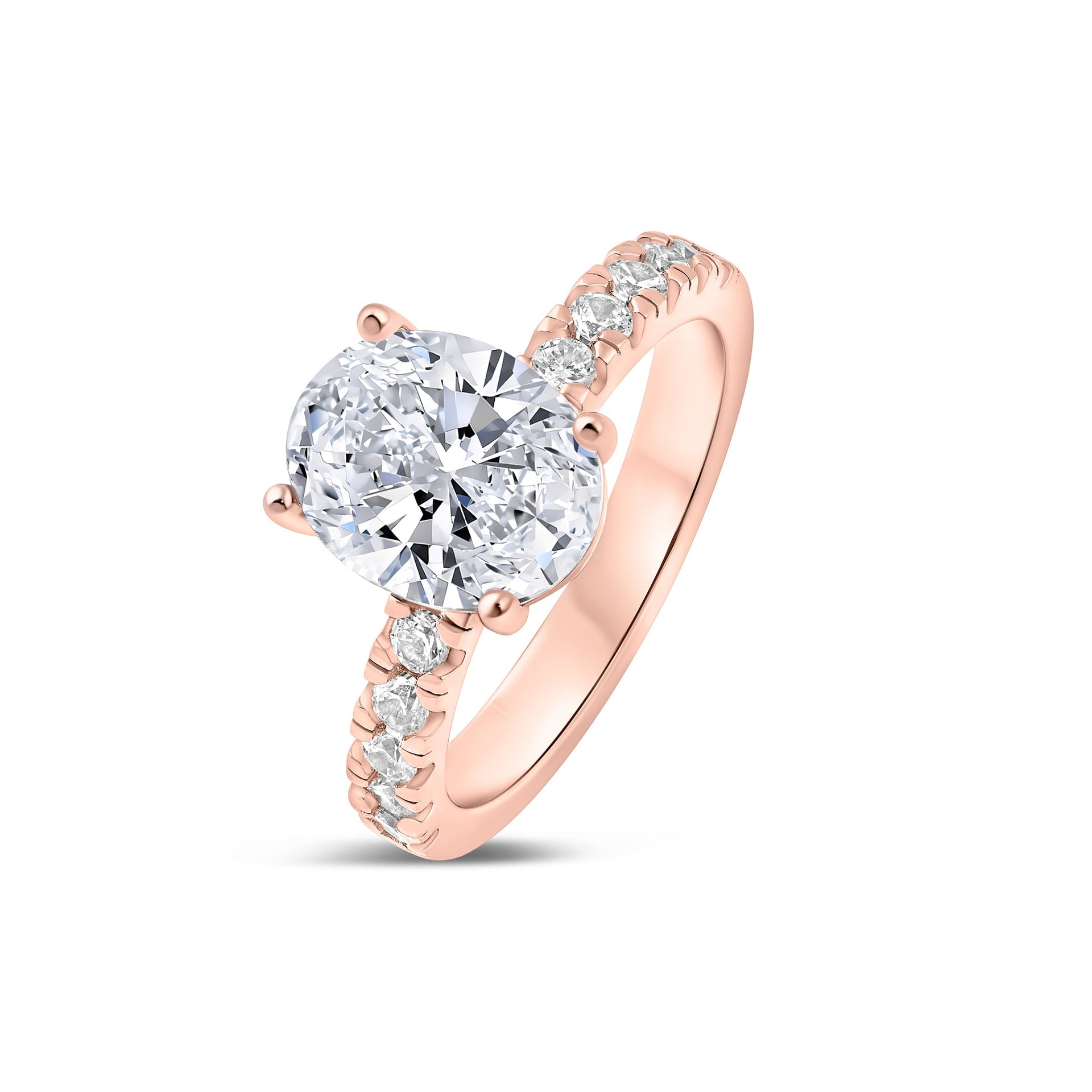 Stunning 3.0 CT Oval Moissanite Engagement Ring in Pave Design 2