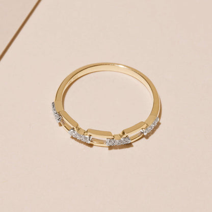 Stunning 0.05 TCW Round Moissanite Stones Linked Stones Wedding Bands 4