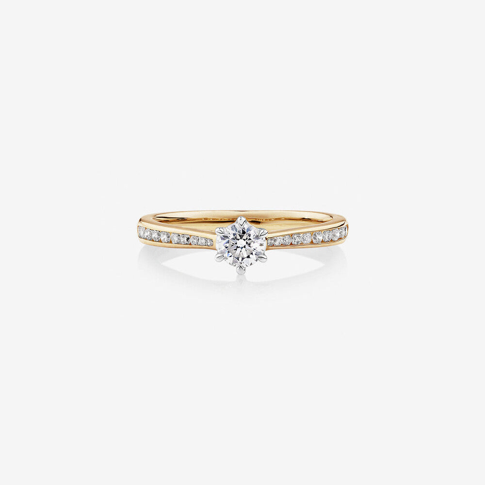 Stunning 0.48 CT Round Moissanite Engagement Ring in Pave Design 1