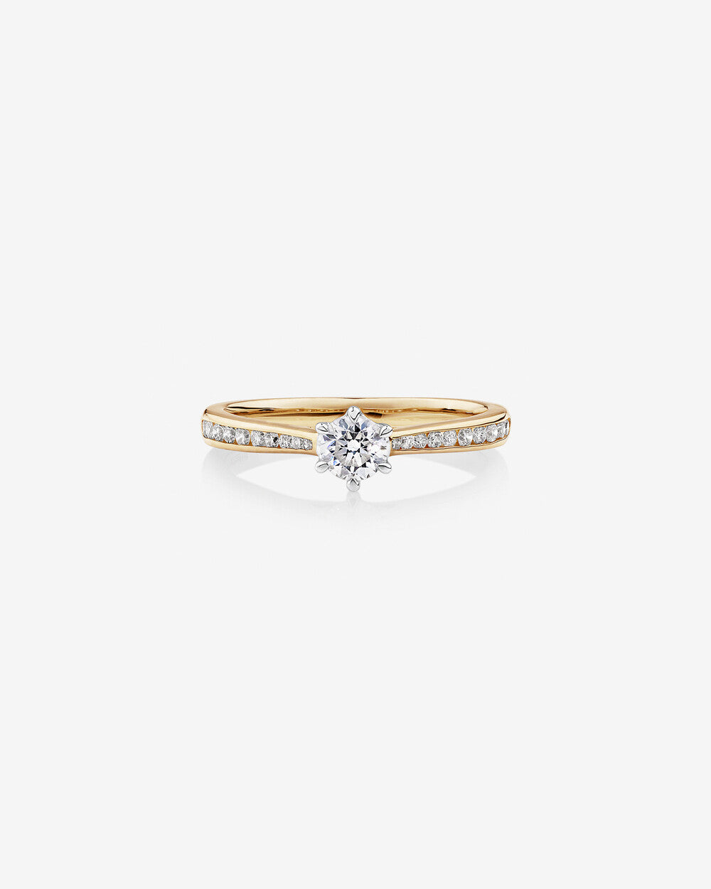 Stunning 0.48 CT Round Moissanite Engagement Ring in Pave Design 1