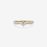 Stunning 0.48 CT Round Moissanite Engagement Ring in Pave Design 1