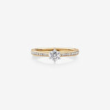 Stunning 0.48 CT Round Moissanite Engagement Ring in Pave Design 1