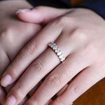 Stunning 0.3 TCW Oval Moissanite Stones Half Eternity Wedding Band 4
