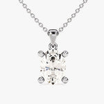 2.0 CT Oval Moissanite Diamond Solitaire Pendant Necklace in Solid Gold 2