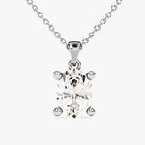 2.0 CT Oval Moissanite Diamond Solitaire Pendant Necklace in Solid Gold 2