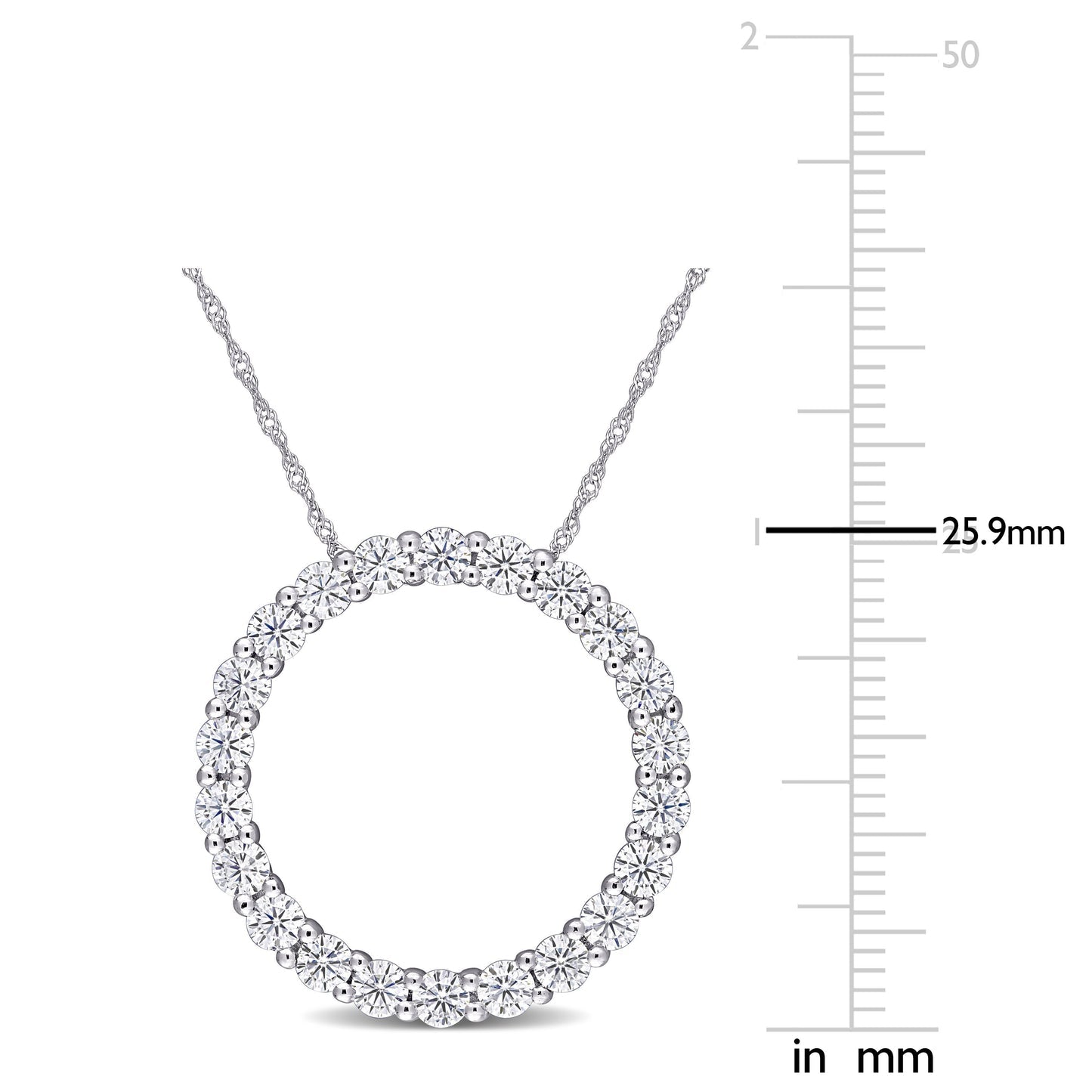 Round Cut Cubic Zirconia in 925 Sterling Silver Necklace 10
