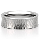 Classic Hammered Wedding Band for Men's in Solid Gold 3