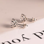 1.0 TCW Round Cut Moissanite Stud Earrings in Gold 9