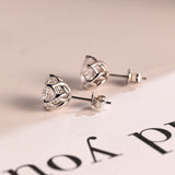 1.0 TCW Round Cut Moissanite Stud Earrings in Gold 9
