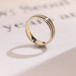 Delicate Men's Wedding Band Satin Finished in Solid Gold 7
