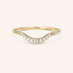 Stunning 0.2 TCW Round Moissanite Stones Curved Wedding Bands 1