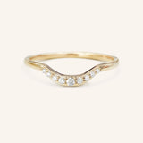 Stunning 0.2 TCW Round Moissanite Stones Curved Wedding Bands 1