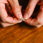 Stunning 0.2 TCW Marquise & Round Moissanite Stones Curved Wedding Bands 2