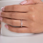Stunning 0.3 TCW Round Moissanite Stones Stella T shaped Wedding Band 4