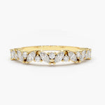 Stunning 0.4 TCW Marquise and Round Moissanite Stones in Half Eternity Wedding Bands 1