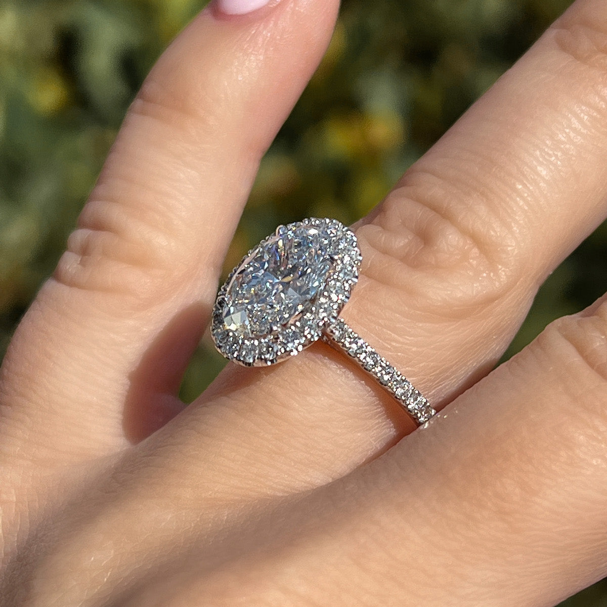 Stunning 2.57 CT Oval Moissanite Engagement Ring with Halo & Pave Design 2