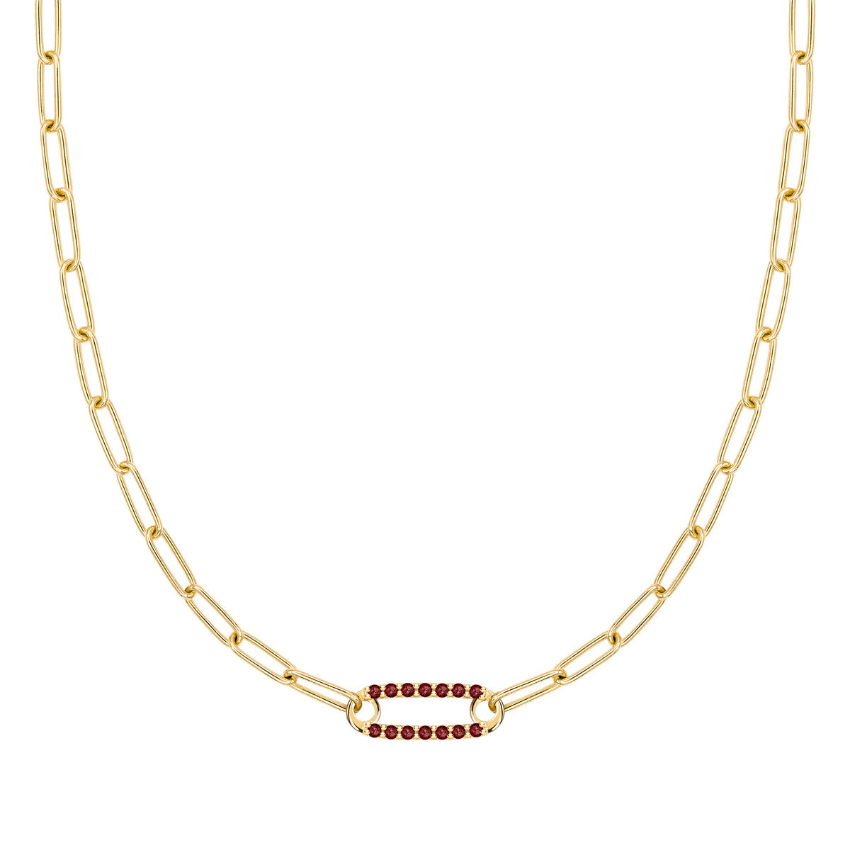 2.5 TCW Round Garnet Lab Made Diamond- January Birthstone Necklace 1