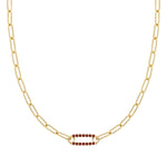 2.5 TCW Round Garnet Lab Made Diamond- January Birthstone Necklace 1