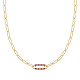 2.5 TCW Round Garnet Lab Made Diamond- January Birthstone Necklace 1