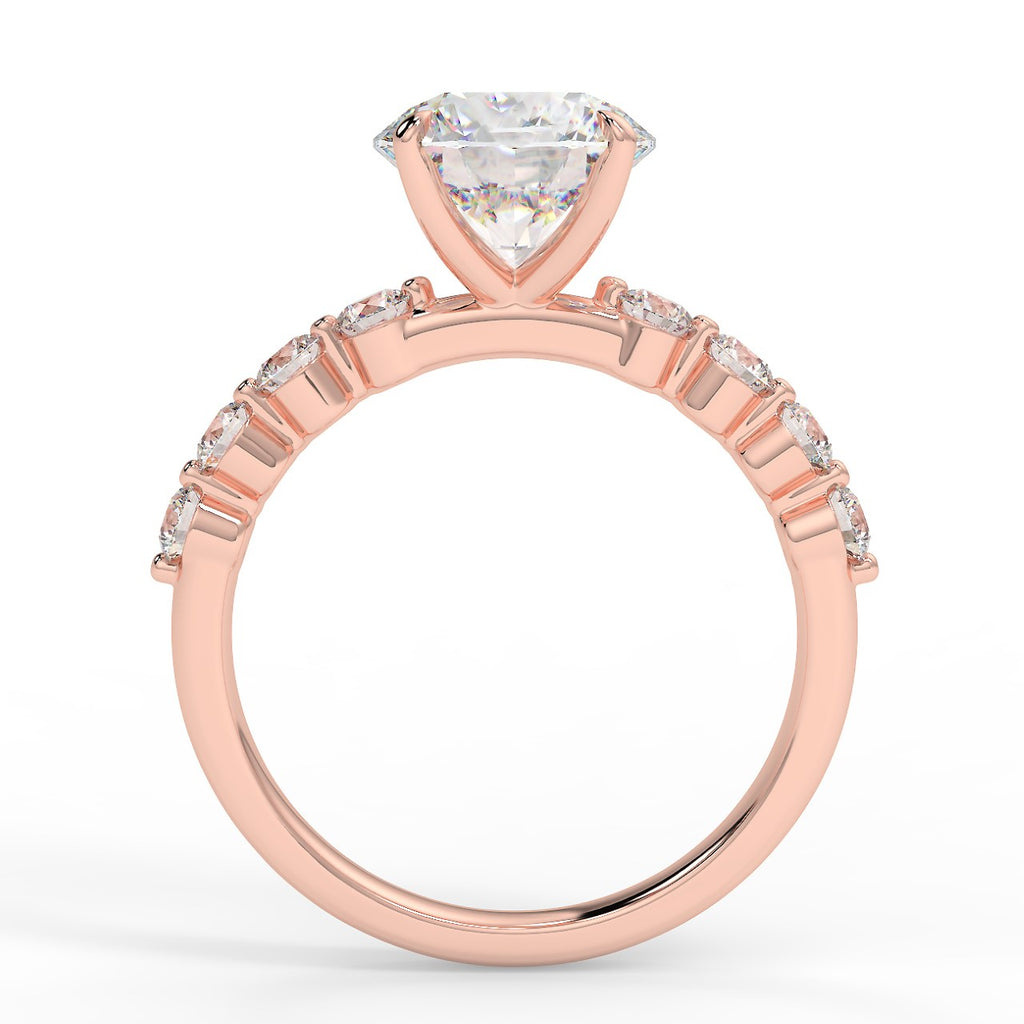 Stunning 2.0 CT Round Moissanite Engagement Ring with Pave Design 9