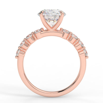 Stunning 2.0 CT Round Moissanite Engagement Ring with Pave Design 9