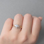 Stunning 0.2 TCW Round Moissanite Stones Curved Wedding Bands 5