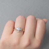 Stunning 0.2 TCW Round Moissanite Stones Curved Wedding Bands 5