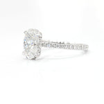 Stunning 2.0 CT Oval Moissanite Engagement Ring with Hidden Halo & Pave Design 2