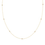 0.60 CT Round Moissanite Diamond Floating Diamond Bezel Necklace in Solid Gold 3