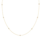 0.60 CT Round Moissanite Diamond Floating Diamond Bezel Necklace in Solid Gold 3