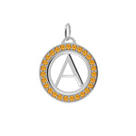 0.09 TCW Round Citrine Lab Made Diamond- November Birthstone Necklace 7