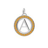 0.09 TCW Round Citrine Lab Made Diamond- November Birthstone Necklace 7