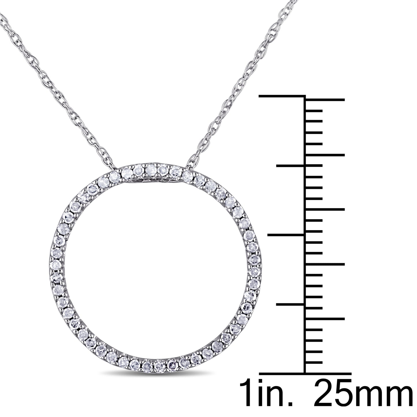 Round Cut Cubic Zirconia in 925 Sterling Silver Necklace 6