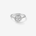 Stunning 0.3 TCW Round Moissanite Engagement Ring With Cluster Design 1