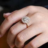 Stunning 0.5 - 1.5 CT Round Moissanite Engagement Ring with Double Halo Design 4