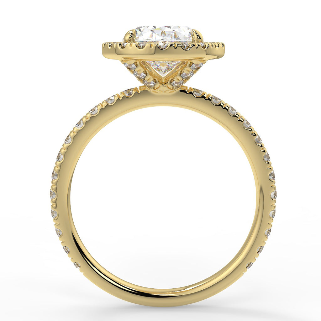 Stunning 2.11 CT Oval Moissanite Engagement Ring with Hidden Halo & Pave Design 2