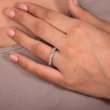 Stunning 0.50 TCW Round & Baguette Moissanite Stones Wedding Band 1