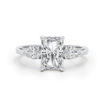 Classic 2.0 CT Radiant Moissanite Engagement Ring with Three Stone Design 1