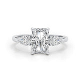 Classic 2.0 CT Radiant Moissanite Engagement Ring with Three Stone Design 1