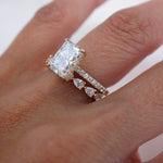 Stunning 0.4 TCW Pear Moissanite Stone in Half Eternity Wedding Bands 3